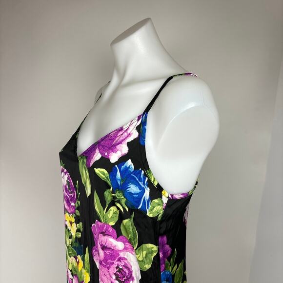 Forever 21 Multi Floral Print Sleeveless Spaghetti Strap Beachwear Maxi Dress S - Picture 5 of 7